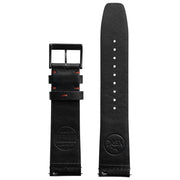 Xeric 20mm Ribbed Horween Leather Black Red Strap Black Buckle