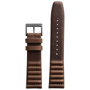 Xeric 22mm Ribbed Horween Leather Brown Strap Gun Buckle