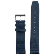 Xeric 20mm Ribbed Horween Leather Navy Strap Silver Buckle