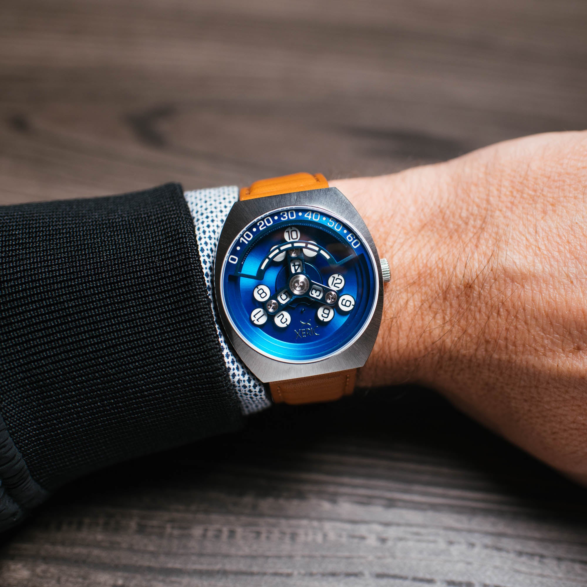 Scrambler Automatic Wandering Hour Blue Tan | Xeric.com – Xeric