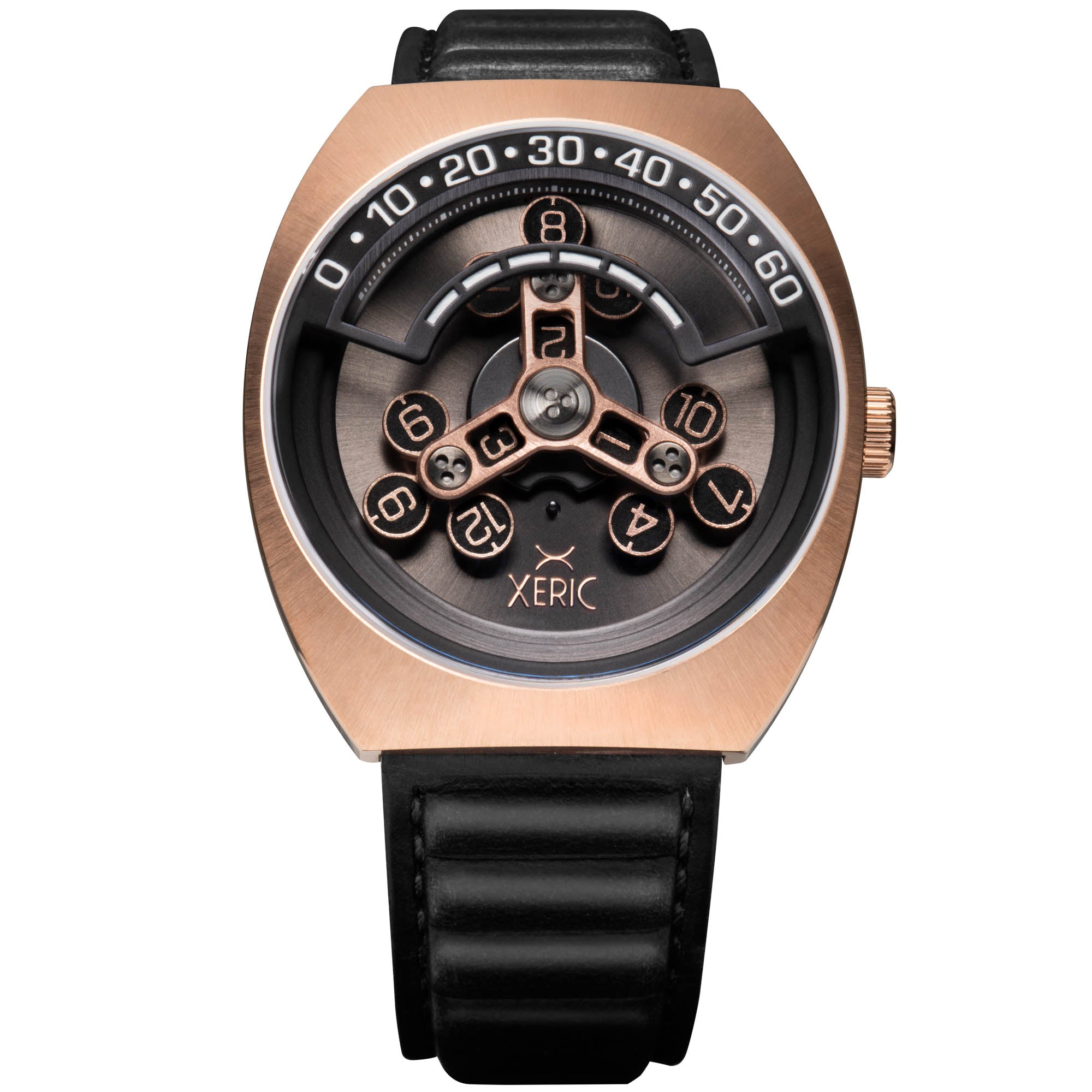 Scrambler Automatic Wandering Hour Rose Gold Gunmetal | Xeric.com