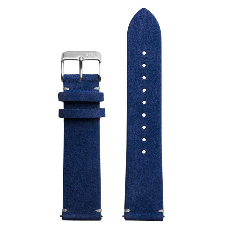 Xeric 20mm Italian Suede Blue Strap Silver Buckle