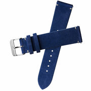 Xeric 20mm Italian Suede Blue Strap Silver Buckle