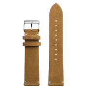 Xeric 20mm Italian Suede Tan Strap Silver Buckle