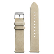 Xeric 22mm Italian Suede Wheat Strap Silver Buckle