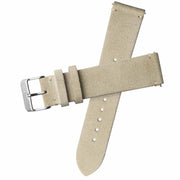 Xeric 20mm Italian Suede Wheat Strap Silver Buckle