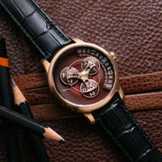 Triptych Automatic Wandering Hour Rose Gold Wine