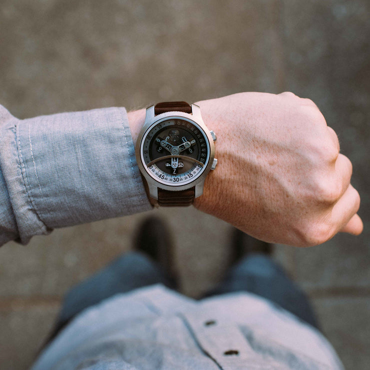 Vendetta Automatic Wandering Hour Silver Brown