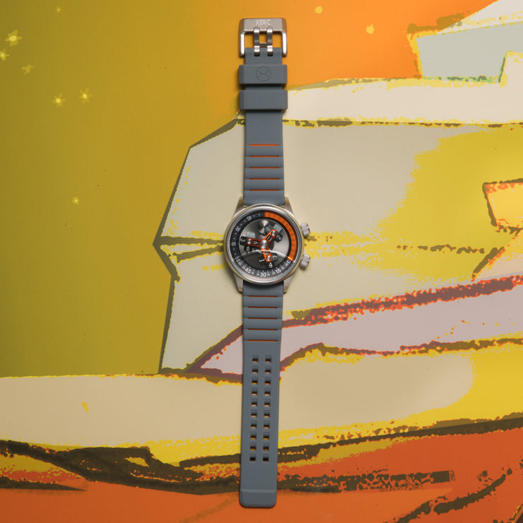 Vendetta II Automatic Wandering Hour Gray Orange