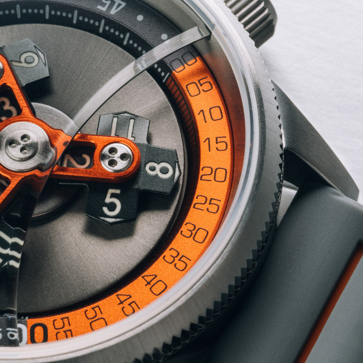 Vendetta II Automatic Wandering Hour Gray Orange