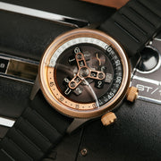 Vendetta II Automatic Wandering Hour Gunmetal Rose Gold