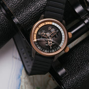 Vendetta II Automatic Wandering Hour Gunmetal Rose Gold