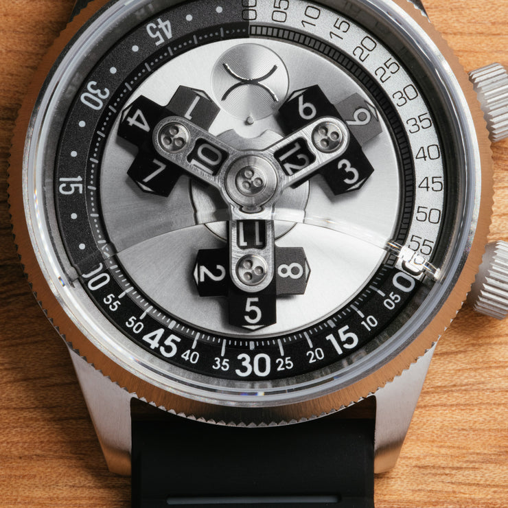 Vendetta II Automatic Wandering Hour Silver Black