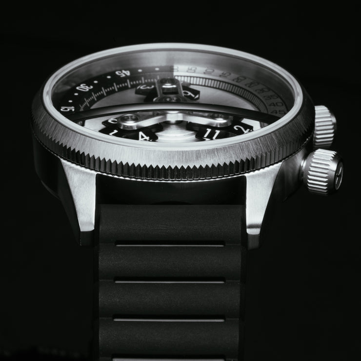 Vendetta II Automatic Wandering Hour Silver Black