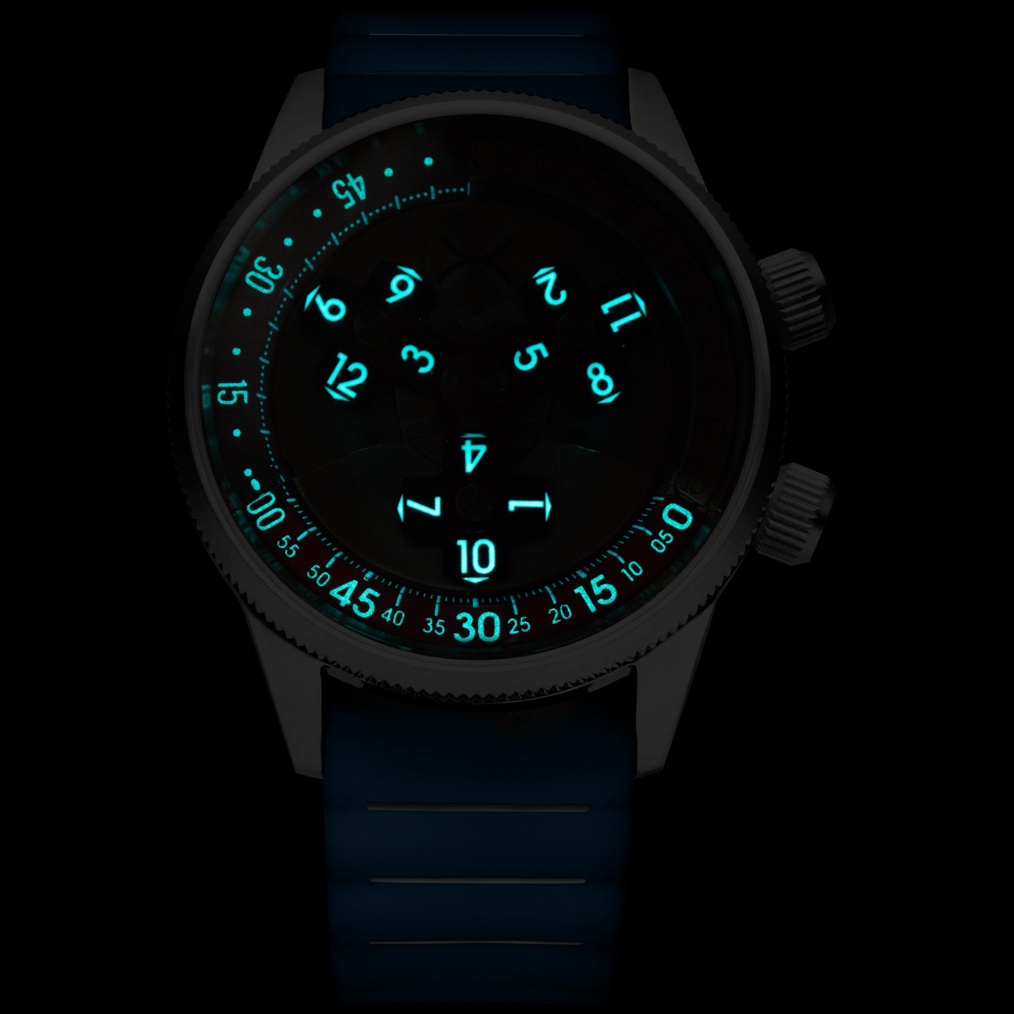 Vendetta II Automatic Wandering Hour Navy Red | Xeric.com – Xeric